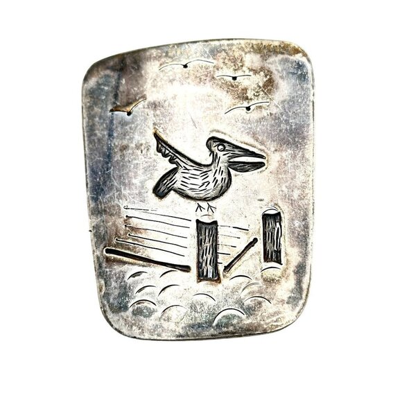 Vintage Hallmarked DM Bolo Pendant Sterling Silver Bird Sea Gull Design - Picture 8 of 8